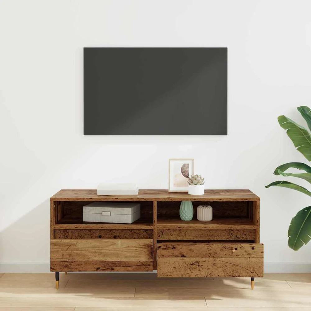 TV staliukas Televizoriaus spintelė Senovinis medis 100 x 34,5 x 44,5 cm
