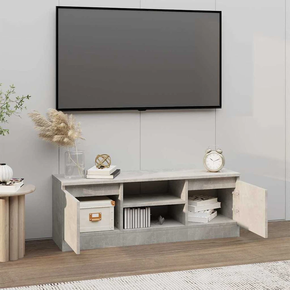 TV staliukas Televizoriaus spintelė su durelėmis, betono pilka, 102x30x36cm