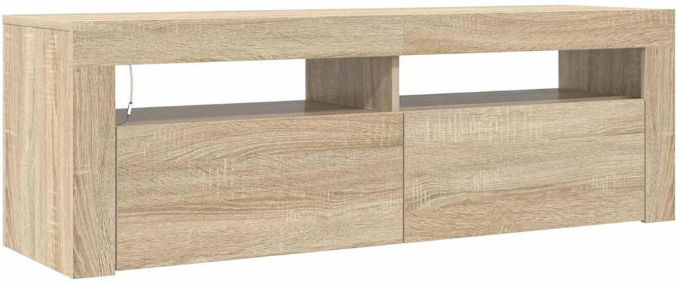TV staliukas Televizoriaus spintelė su LED apšvietimu, ąžuolo, 120x35x40cm