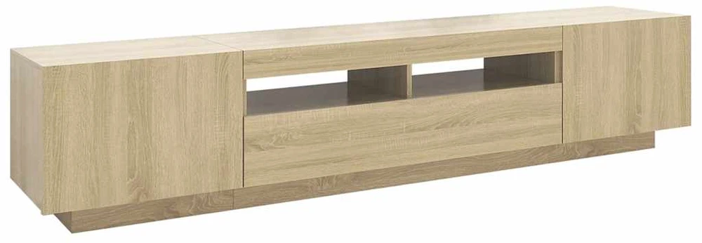 TV staliukas Televizoriaus spintelė su LED apšvietimu, ąžuolo, 200x35x40cm