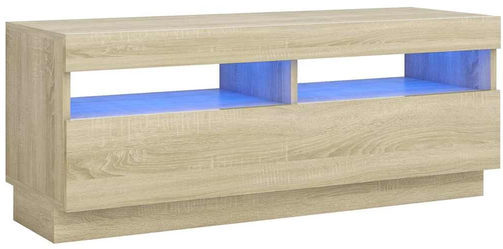 TV staliukas Televizoriaus spintelė su LED apšvietimu, ąžuolo, 100x35x40cm