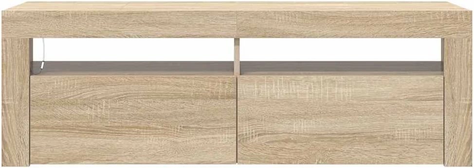 TV staliukas Televizoriaus spintelė su LED apšvietimu, ąžuolo, 120x35x40cm