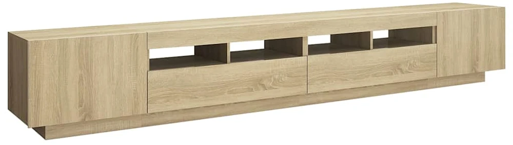 TV staliukas Televizoriaus spintelė su LED apšvietimu, ąžuolo, 260x35x40cm
