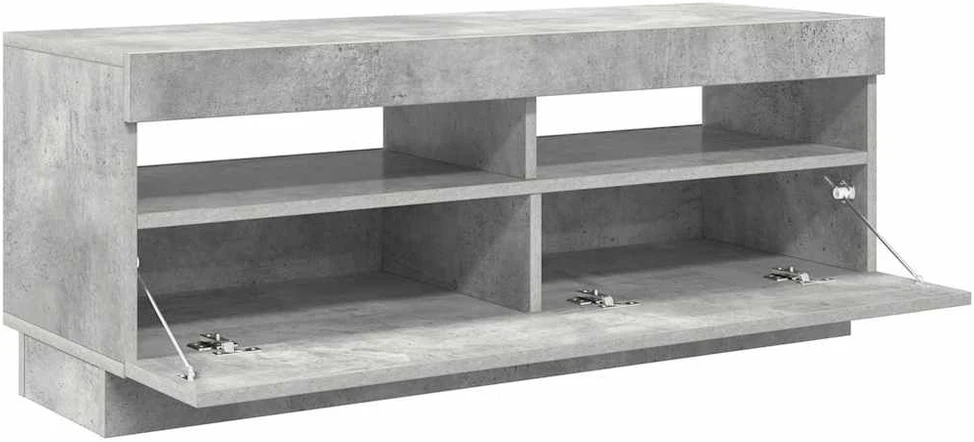 TV staliukas Televizoriaus spintelė su LED apšvietimu, pilka, 100x35x40cm