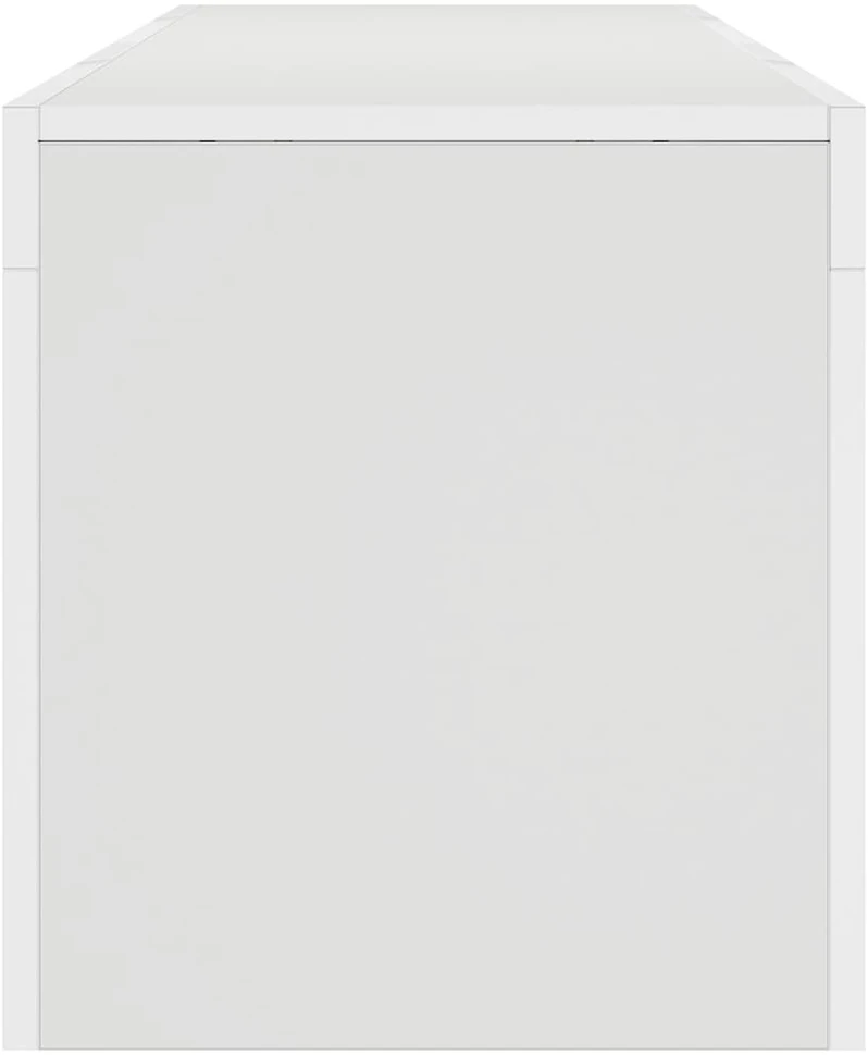 TV staliukas Televizoriaus spintelė su LED apšvietimu, balta, 140x36,5x40cm