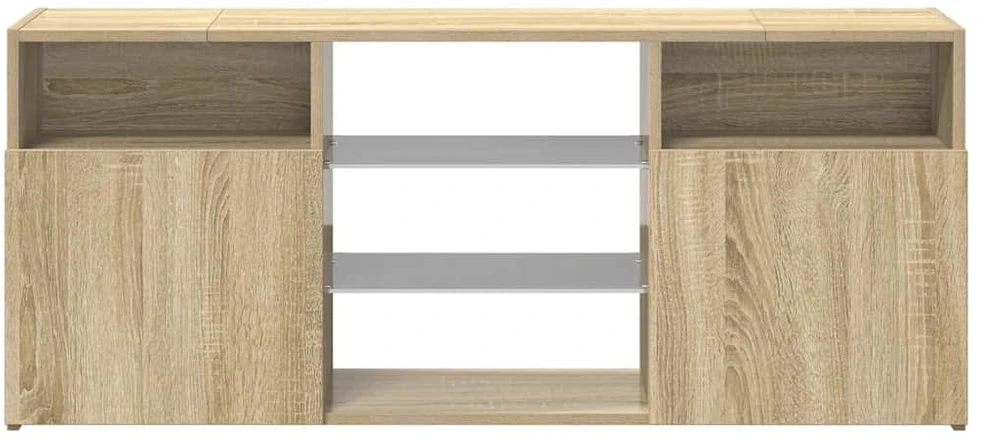 TV staliukas Televizoriaus spintelė su LED apšvietimu, ąžuolo, 120x30x50cm