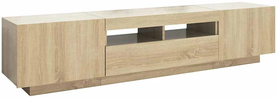 TV staliukas Televizoriaus spintelė su LED apšvietimu, ąžuolo, 180x35x40cm