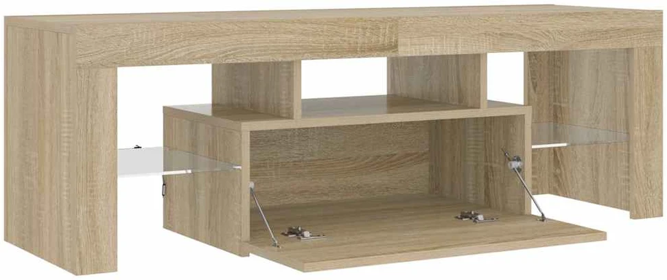 TV staliukas Televizoriaus spintelė su LED apšvietimu, ąžuolo, 120x35x40cm