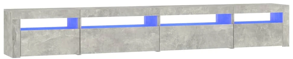TV spintelė su LED apšvietimu, betono pilka, 270x35x40cm