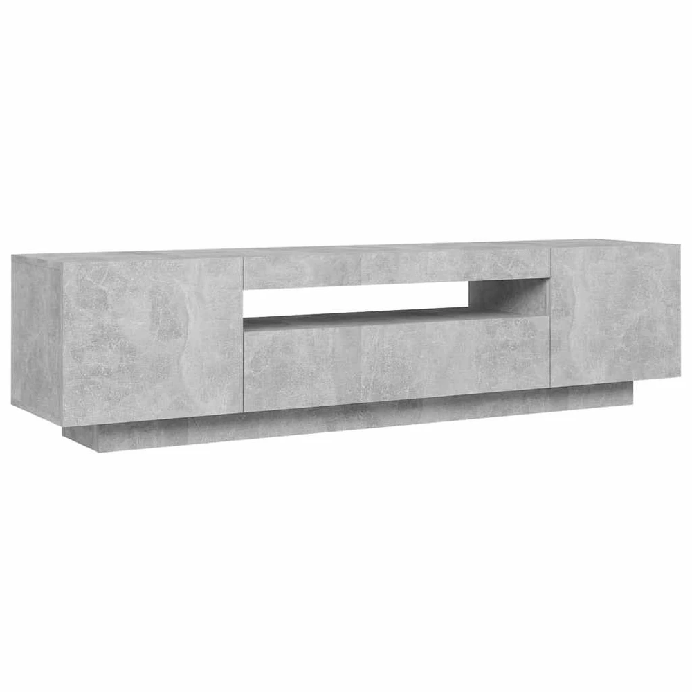 TV staliukas Televizoriaus spintelė su LED apšvietimu, pilka, 160x35x40cm