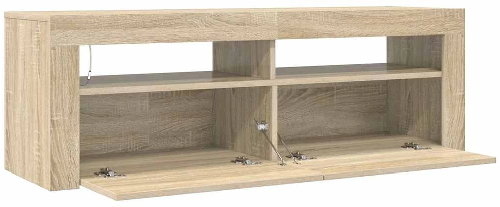 TV staliukas Televizoriaus spintelė su LED apšvietimu, ąžuolo, 120x35x40cm