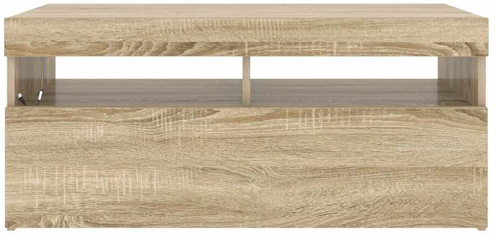 TV staliukas Televizoriaus spintelė su LED apšvietimu, ąžuolo, 90x35x40cm