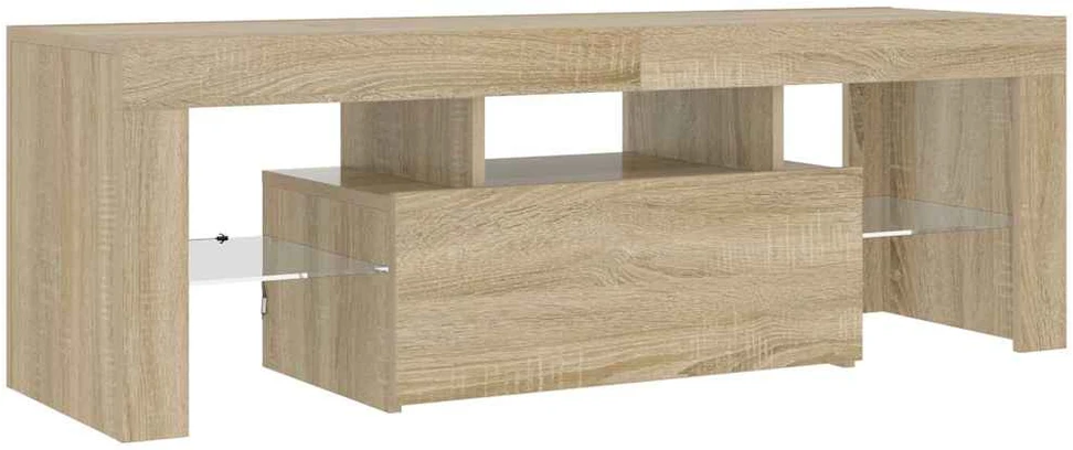 TV staliukas Televizoriaus spintelė su LED apšvietimu, ąžuolo, 120x35x40cm