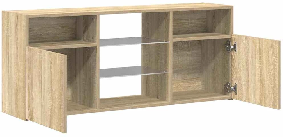 TV staliukas Televizoriaus spintelė su LED apšvietimu, ąžuolo, 120x30x50cm