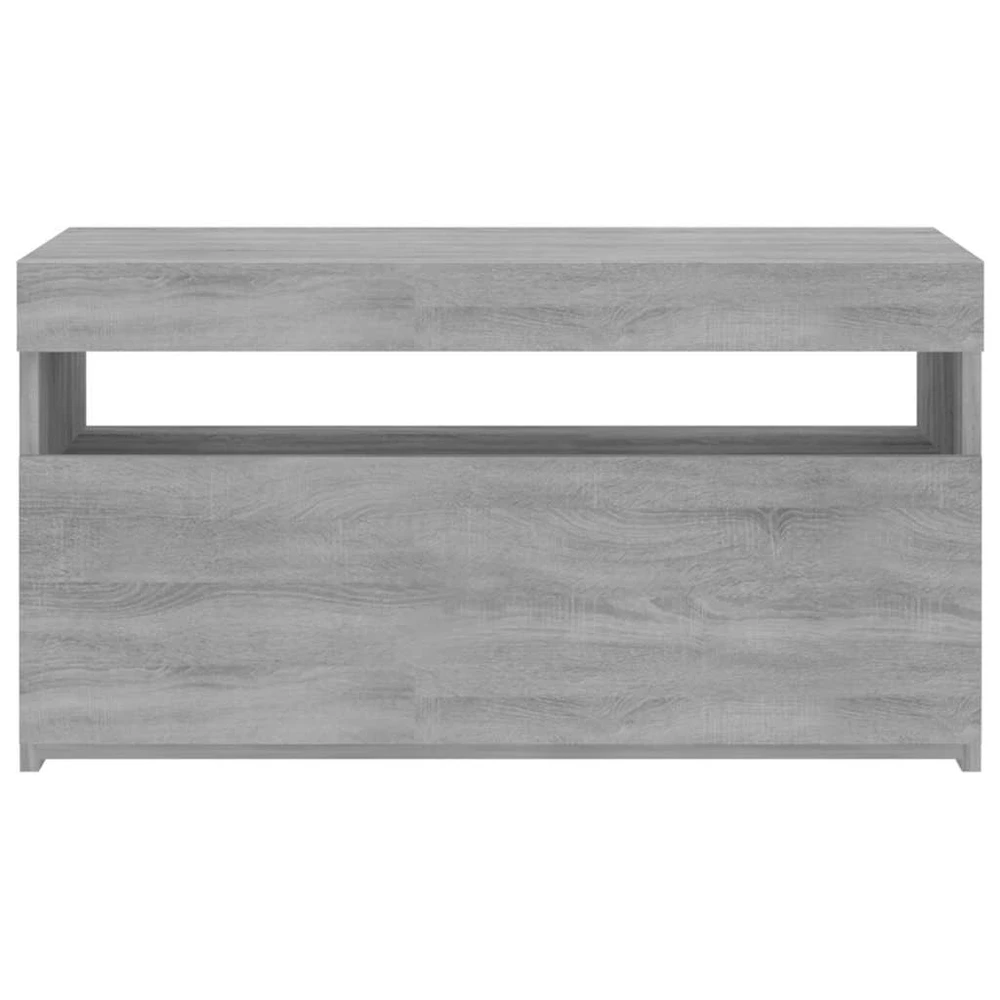 TV staliukas Televizoriaus spintelė su LED apšvietimu, pilka, 75x35x40cm