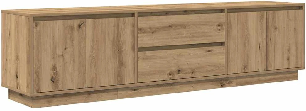 TV staliukas Televizoriaus spintelė su LED, artisano ąžuolas, 193,5x41x50 cm
