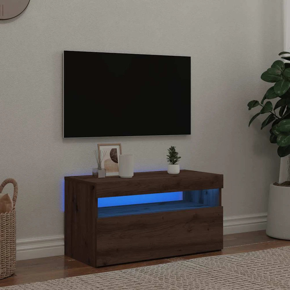 TV staliukas Televizoriaus spintelė su LED, artisano, 75x35x40cm, mediena