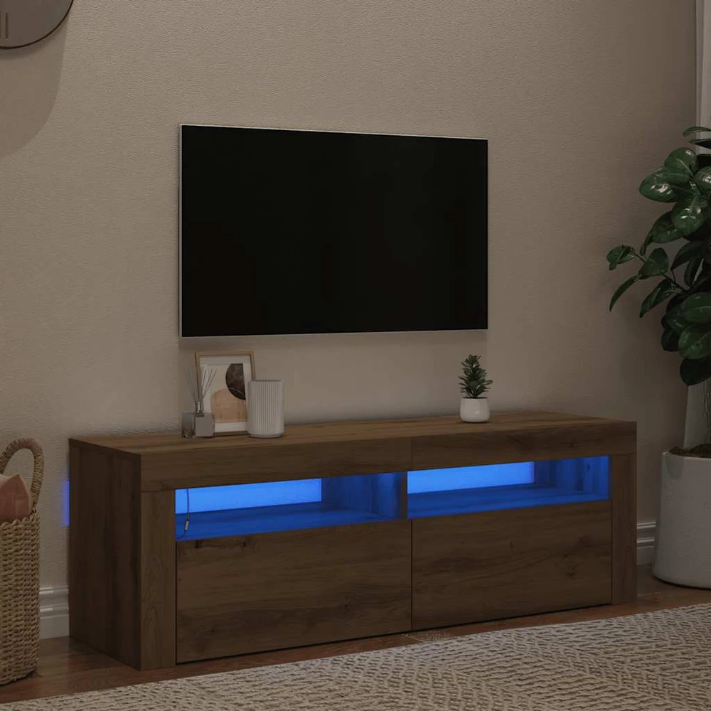 TV staliukas Televizoriaus spintelė su LED, artisano, 120x35x40cm, mediena