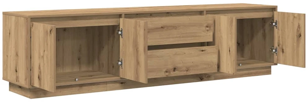 TV staliukas Televizoriaus spintelė su LED, artisano ąžuolas, 193,5x41x50 cm