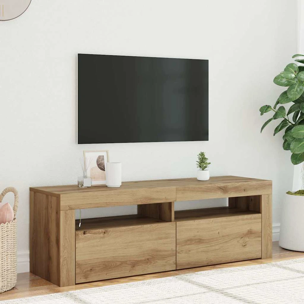 TV staliukas Televizoriaus spintelė su LED, artisano, 120x35x40cm, mediena