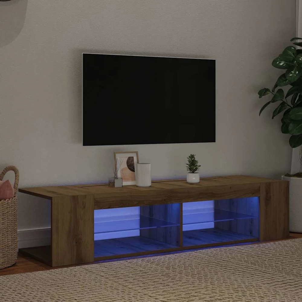 TV staliukas Televizoriaus spintelė su LED, artisano, 135x39x30cm, mediena