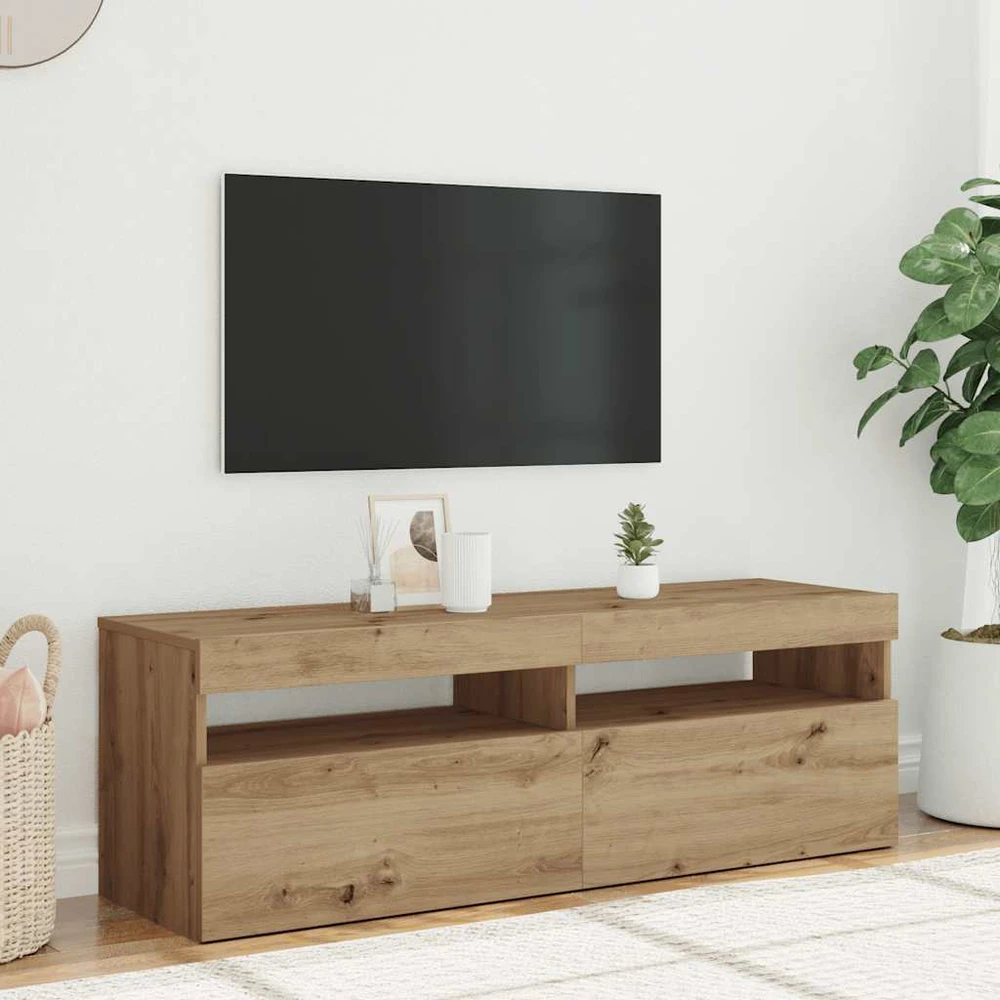TV staliukas Televizoriaus spintelė su LED, artisano, 120x35x40cm, mediena