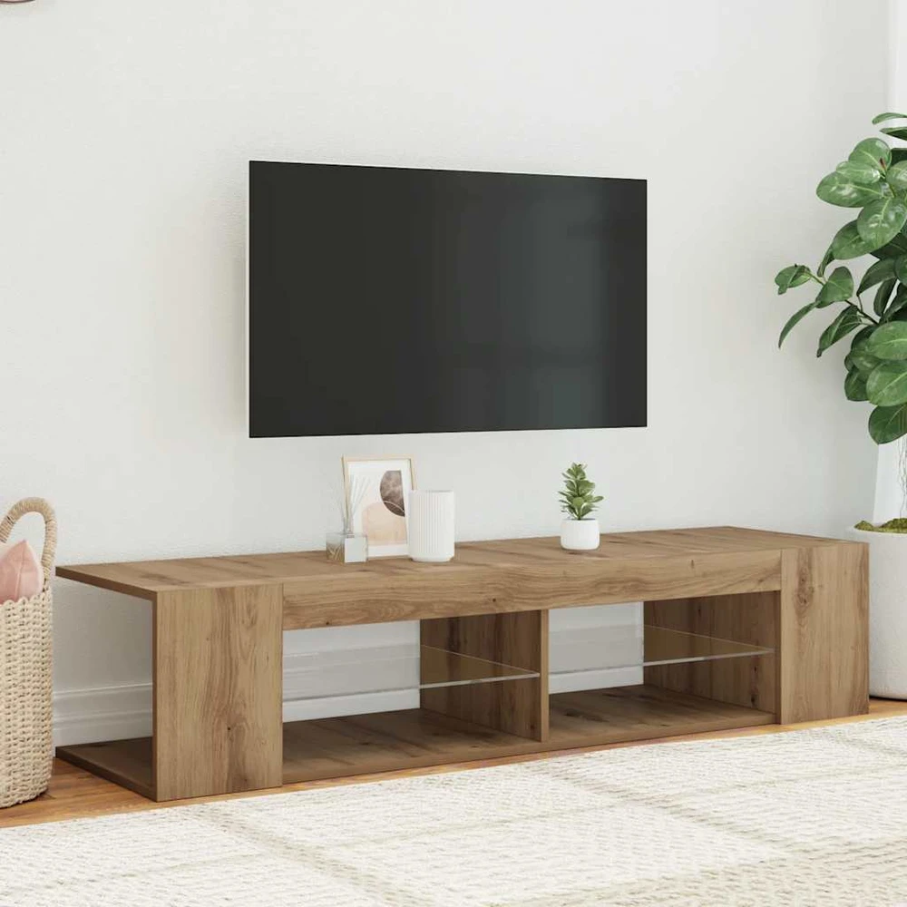 TV staliukas Televizoriaus spintelė su LED, artisano, 135x39x30cm, mediena