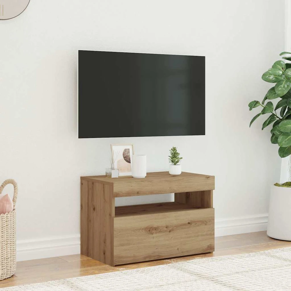 TV staliukas Televizoriaus spintelė su LED, artisano, 60x35x40cm, mediena