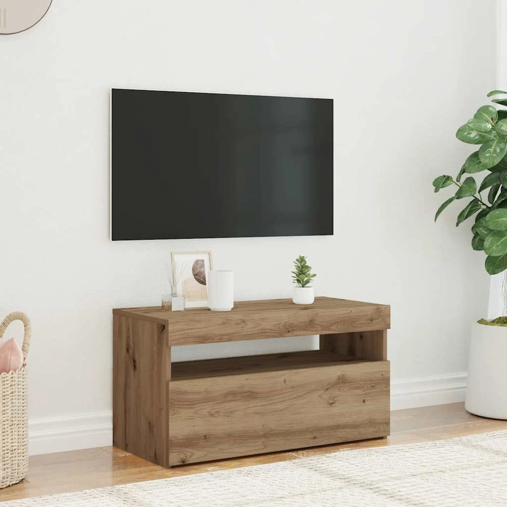 TV staliukas Televizoriaus spintelė su LED, artisano, 75x35x40cm, mediena