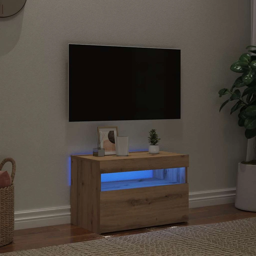 TV staliukas Televizoriaus spintelė su LED, artisano, 60x35x40cm, mediena