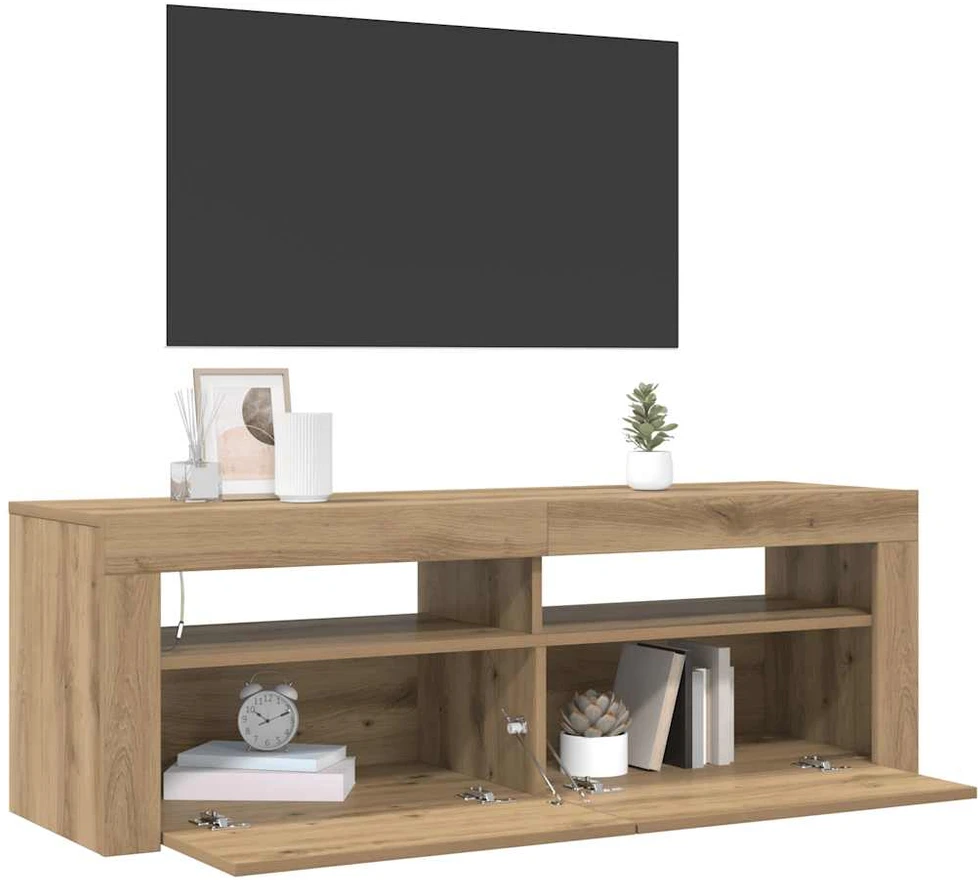 TV staliukas Televizoriaus spintelė su LED, artisano, 120x35x40cm, mediena