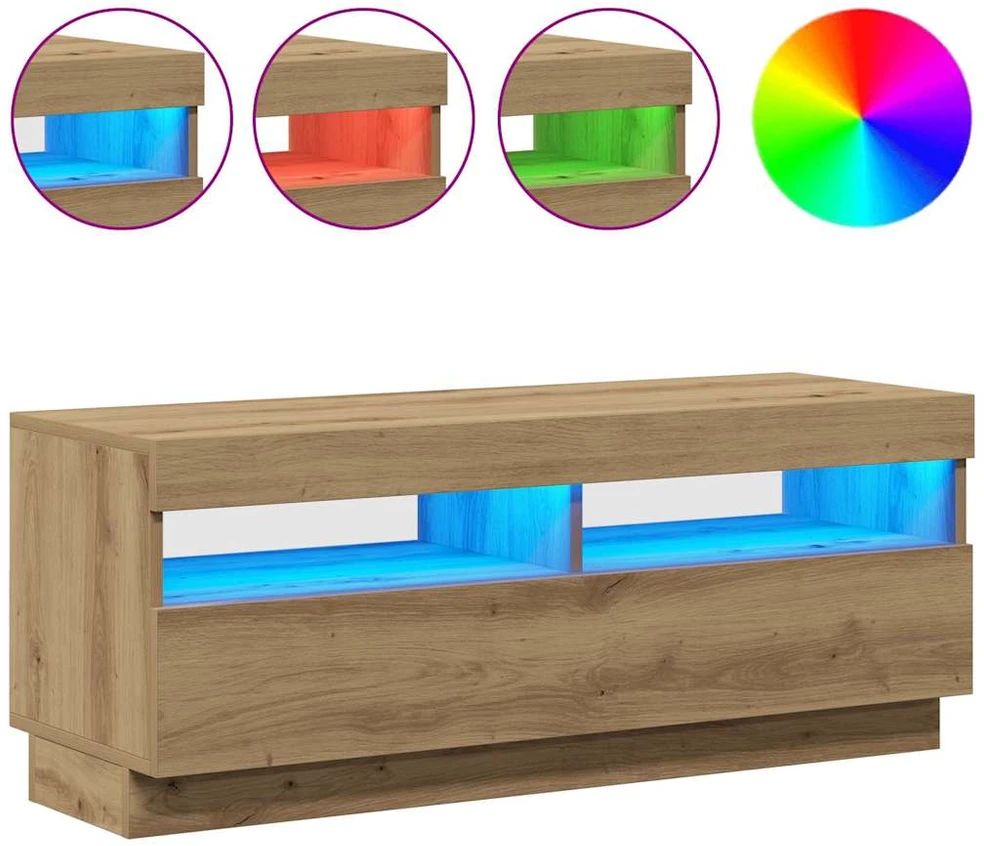 TV staliukas Televizoriaus spintelė su LED, artisano, 100x35x40cm, mediena