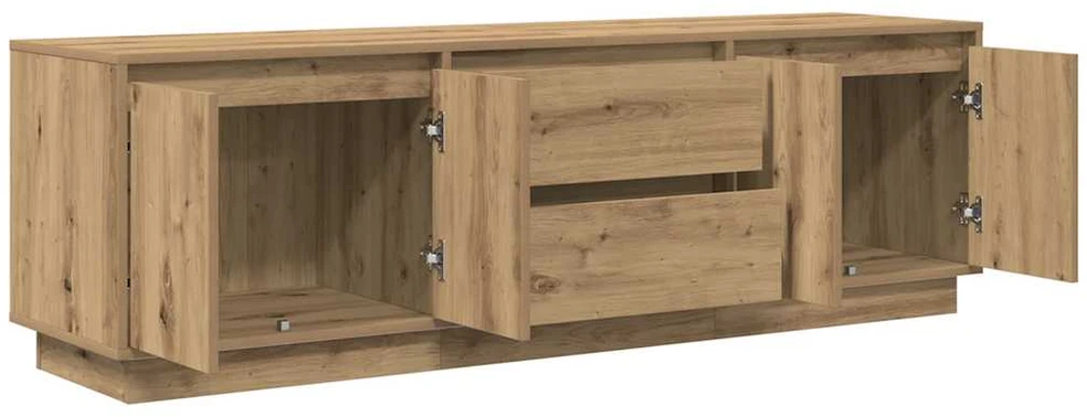 TV staliukas Televizoriaus spintelė su LED, artisano ąžuolas, 160,5x41x50 cm