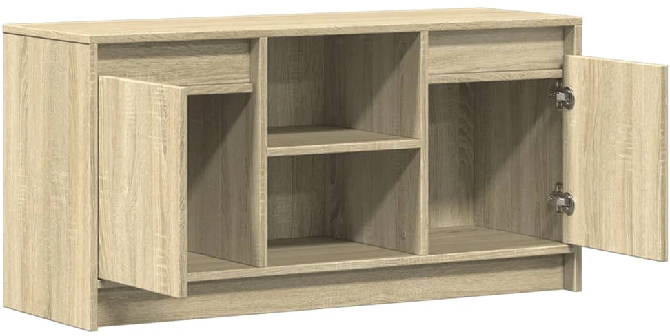 TV staliukas Televizoriaus spintelė su LED, ąžuolo, 100x34x50cm, mediena
