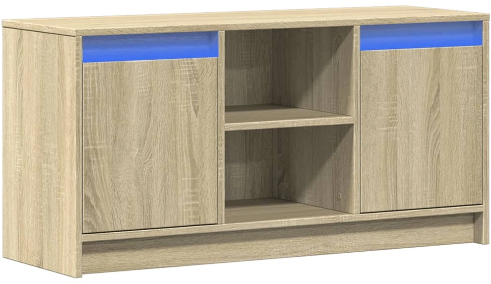 TV staliukas Televizoriaus spintelė su LED, ąžuolo, 100x34x50cm, mediena