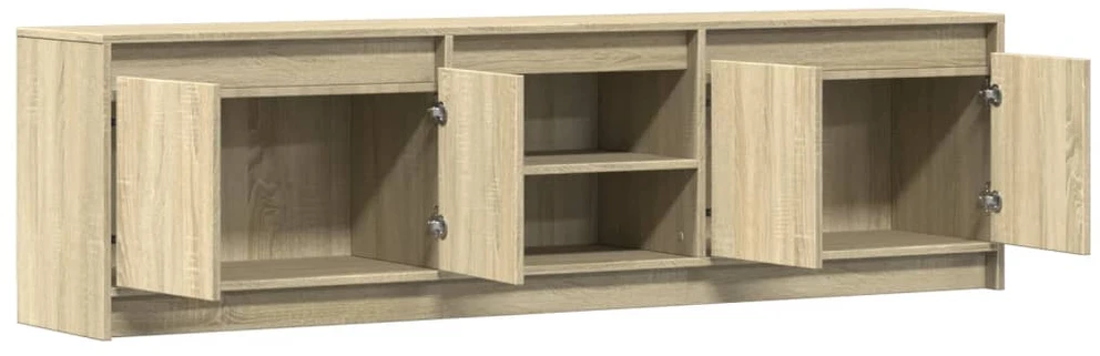 TV staliukas Televizoriaus spintelė su LED, ąžuolo, 180x34x50cm, mediena