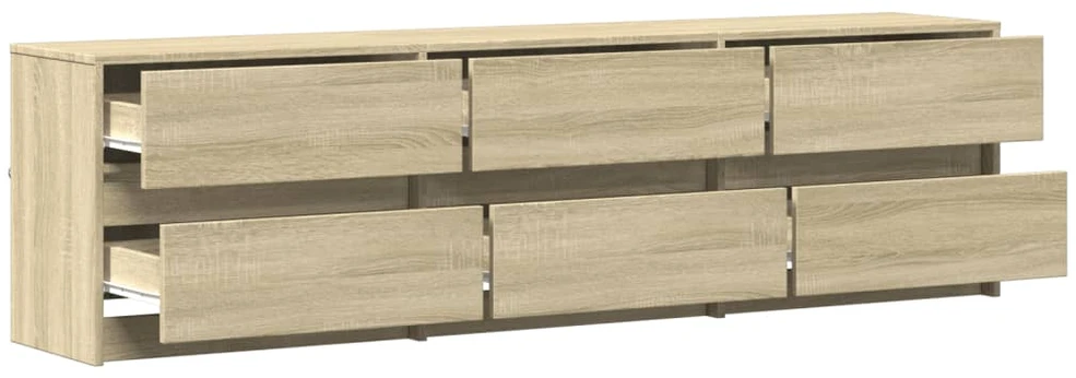 TV staliukas Televizoriaus spintelė su LED, ąžuolo, 180x34x50cm, mediena