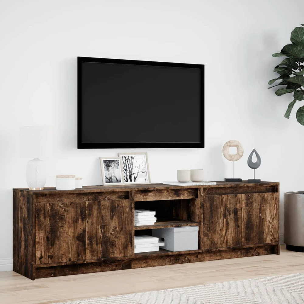 TV staliukas Televizoriaus spintelė su LED, ąžuolo, 180x34x50cm, mediena