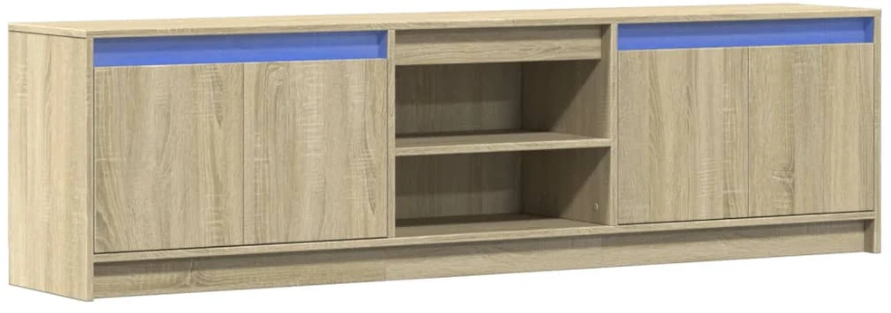 TV staliukas Televizoriaus spintelė su LED, ąžuolo, 180x34x50cm, mediena