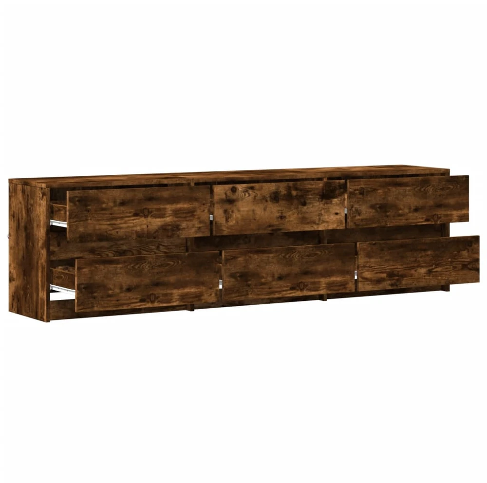 TV staliukas Televizoriaus spintelė su LED, ąžuolo, 180x34x50cm, mediena