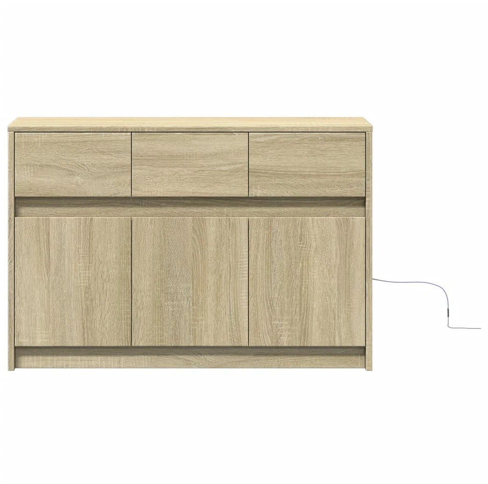 TV staliukas Televizoriaus spintelė su LED, ąžuolo, 91x34x61cm, mediena