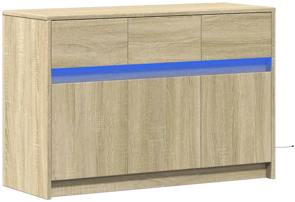 TV staliukas Televizoriaus spintelė su LED, ąžuolo, 91x34x61cm, mediena