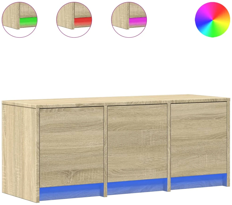TV staliukas Televizoriaus spintelė su LED, ąžuolo, 97x34x40cm, mediena