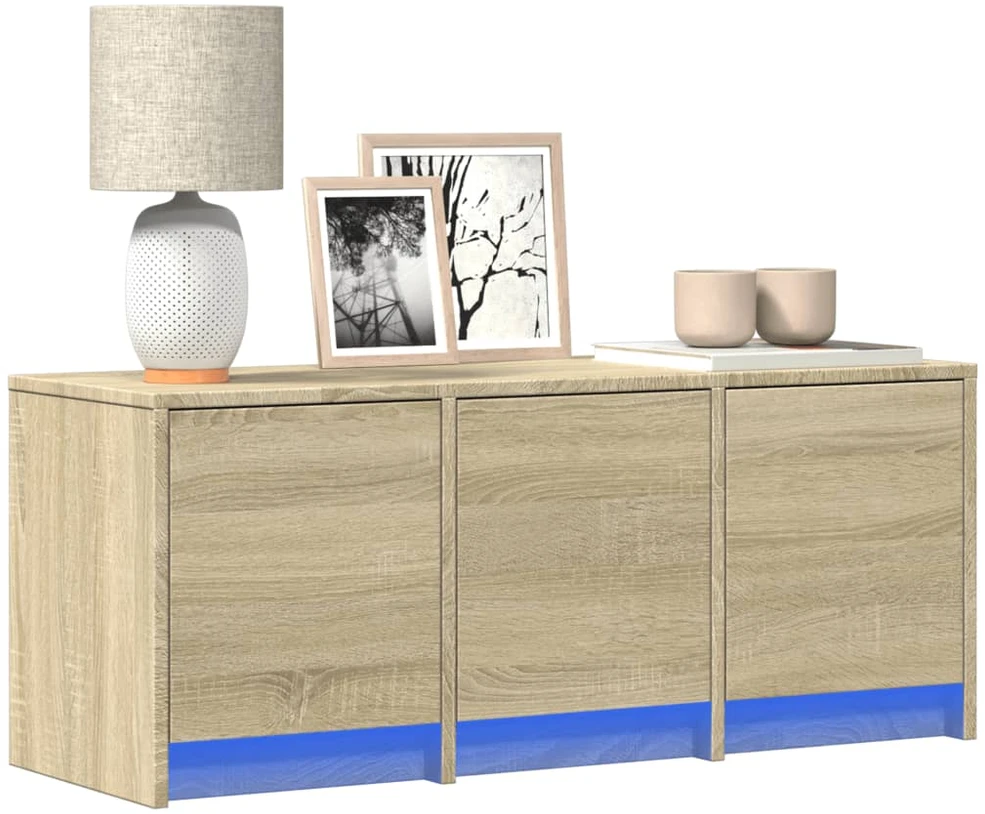 TV staliukas Televizoriaus spintelė su LED, ąžuolo, 97x34x40cm, mediena