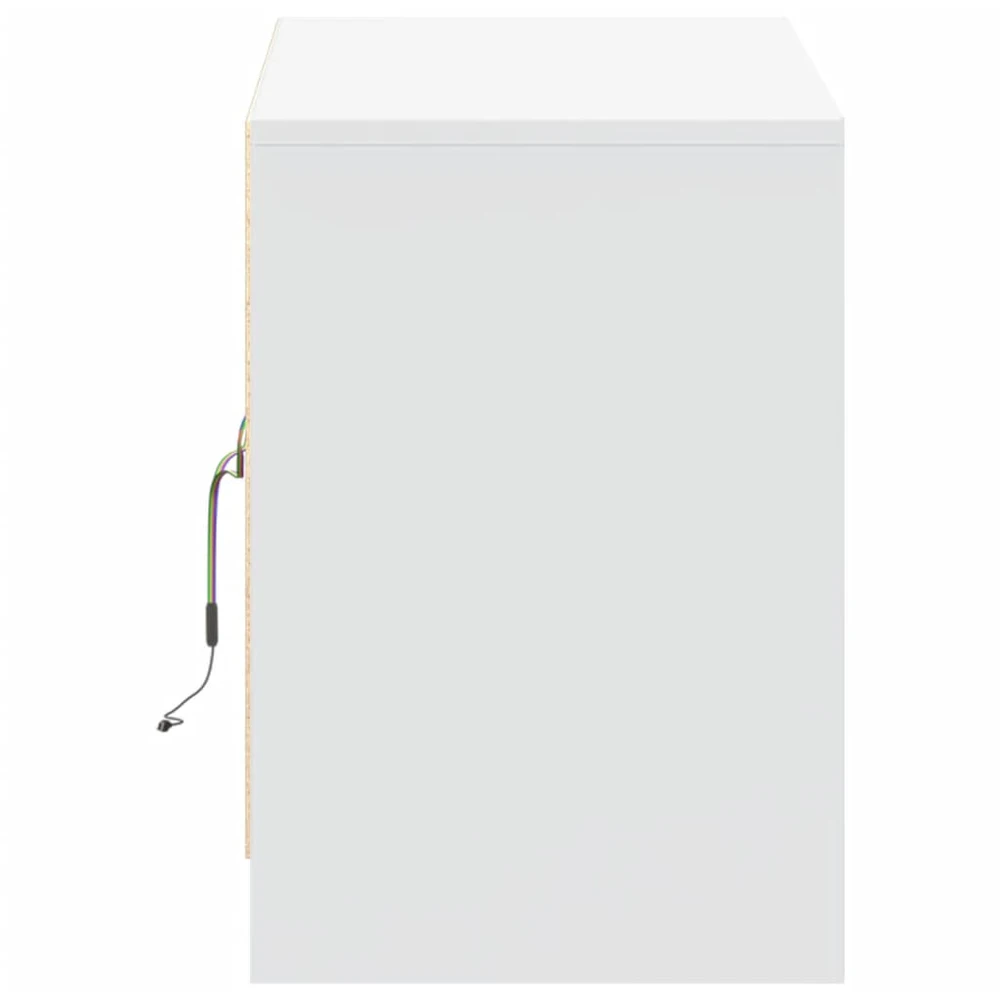 TV staliukas Televizoriaus spintelė su LED, balta, 100x34x50cm, mediena