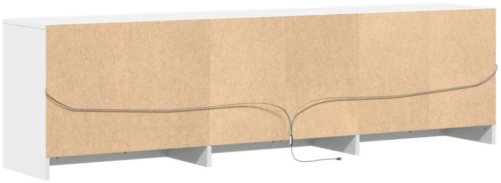 TV staliukas Televizoriaus spintelė su LED, balta, 180x34x50cm, mediena