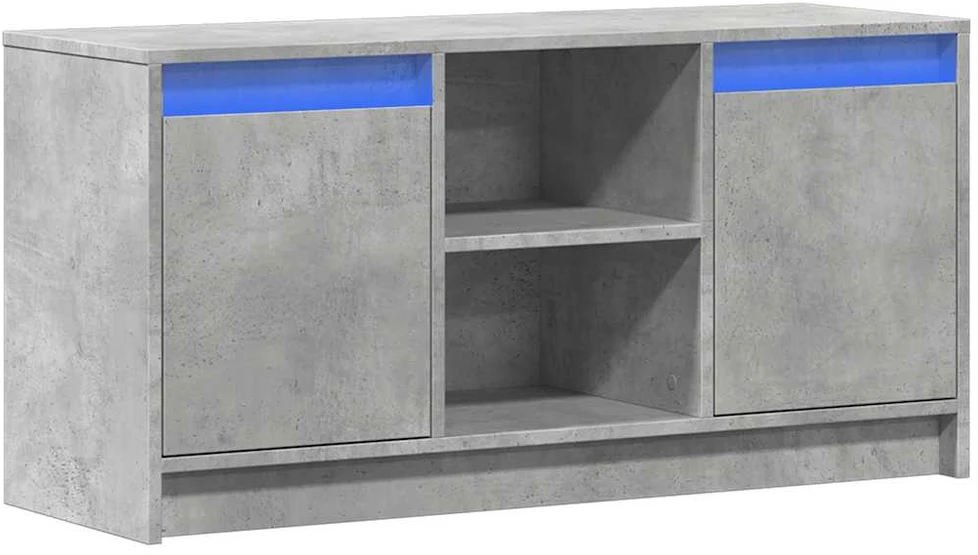 TV staliukas Televizoriaus spintelė su LED, betono, 100x34x50cm, mediena