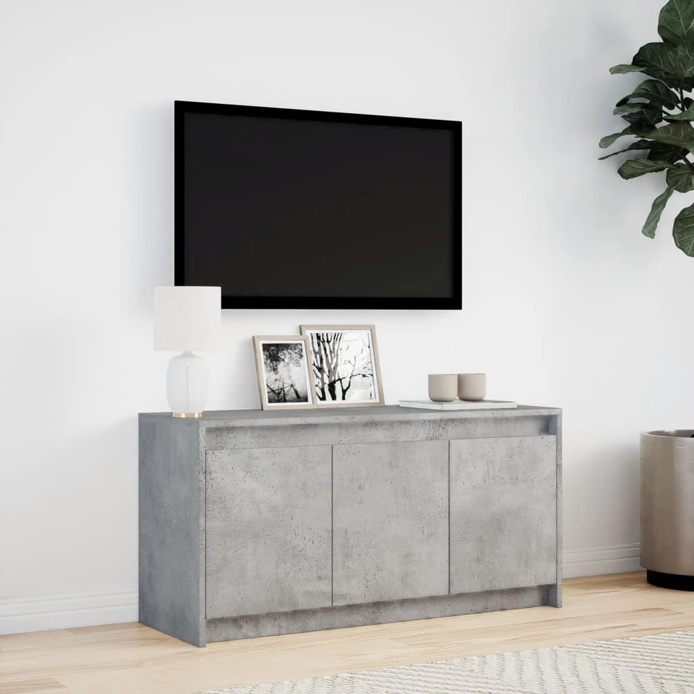 TV staliukas Televizoriaus spintelė su LED, betono, 100x34x50cm, mediena