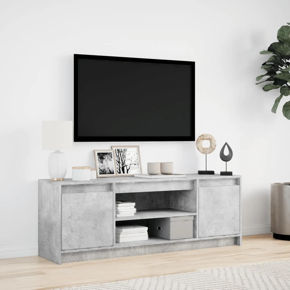 TV staliukas Televizoriaus spintelė su LED, betono, 139,5x34x50cm, mediena