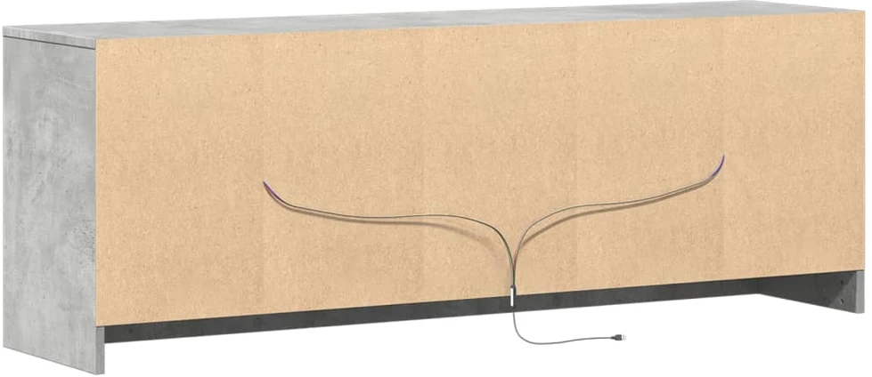 TV staliukas Televizoriaus spintelė su LED, betono, 139,5x34x50cm, mediena